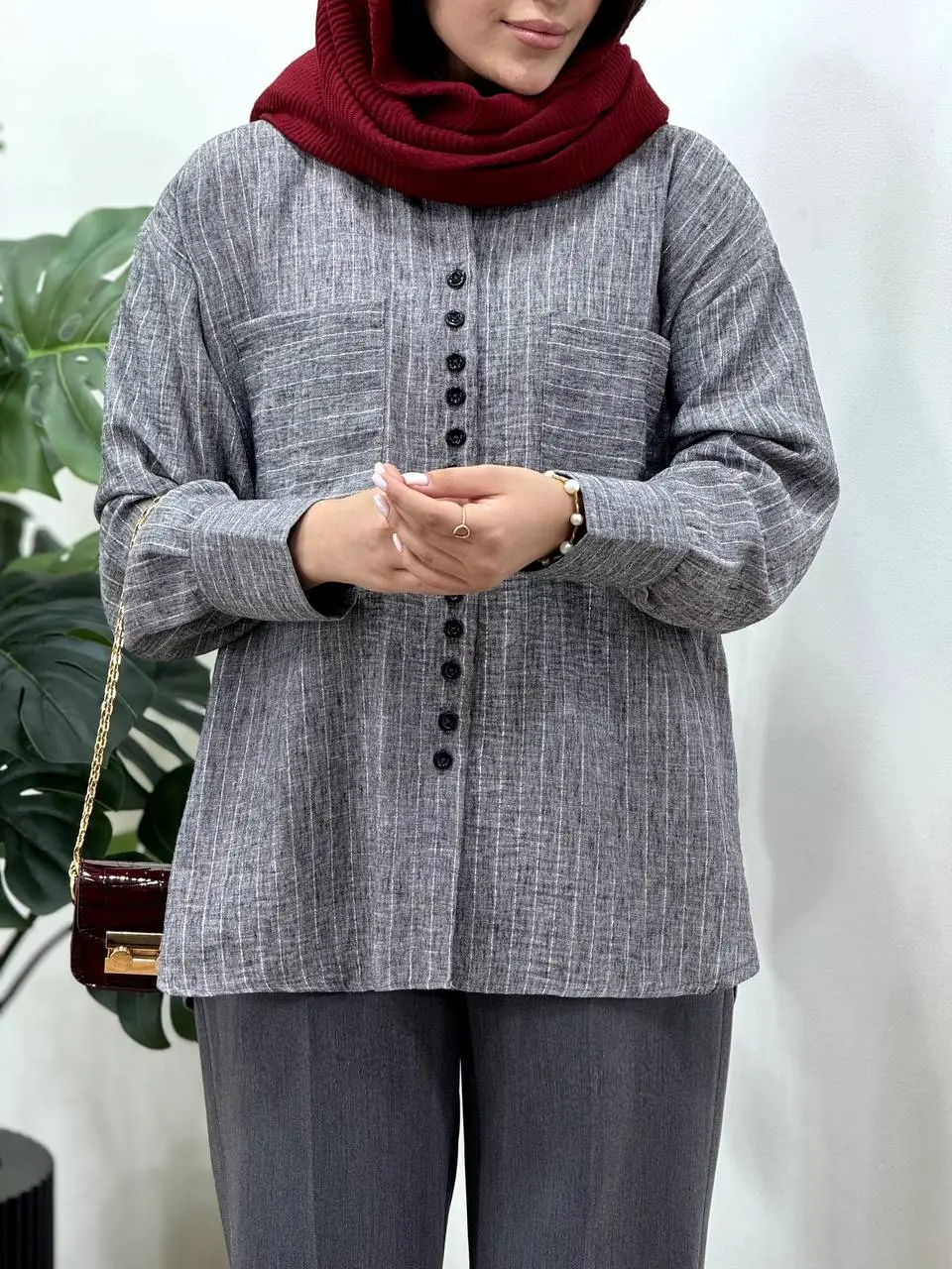تونیک مانتویی دکمه دار شمیم